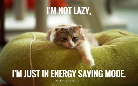 I'm not lazy, just on energy-saving mode.